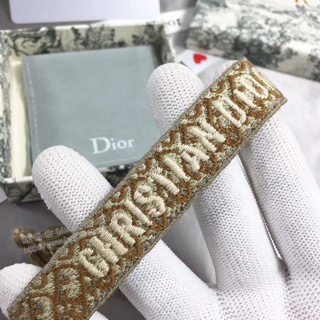 Dior飾品 迪奧經典熱銷款刺繡針織手環 迪奧DIOR編織伸縮流蘇手繩  zgd1224